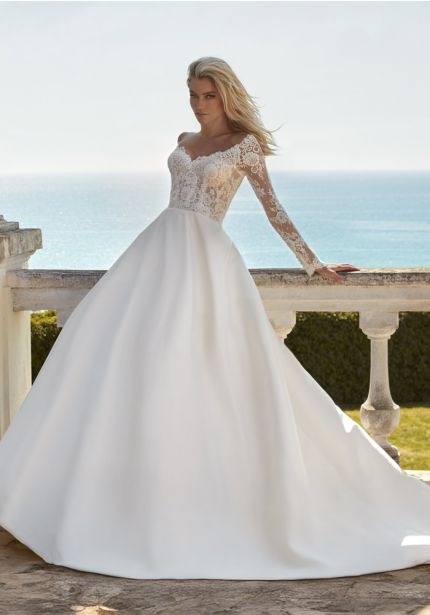 Embroidered Mikado Wedding dress