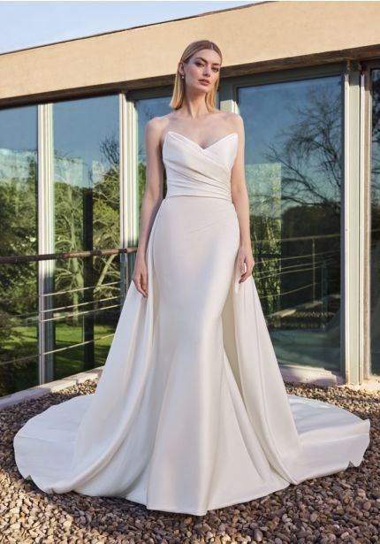 Draped Mikado Wedding Dress