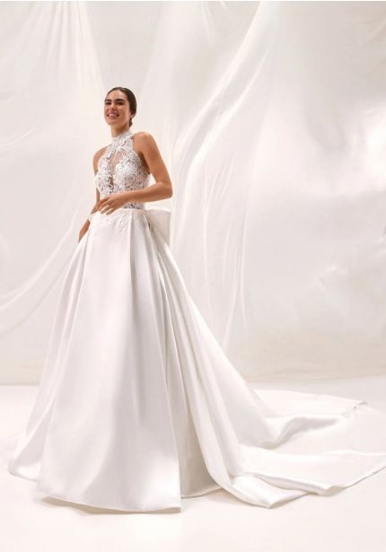 Embroidered Mikado Wedding Dress