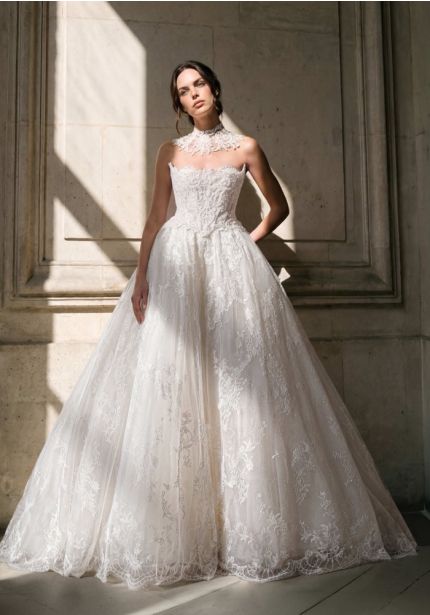 Embroidered Strapless Ballgown