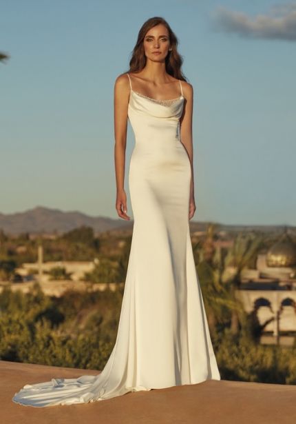 Draped Satin Wedding Dress