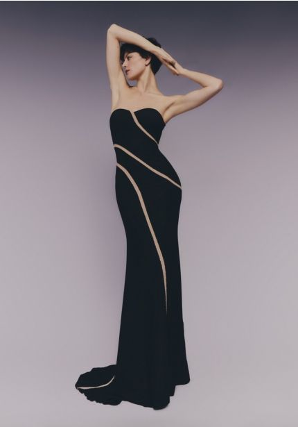 Strapless Crepe Gown