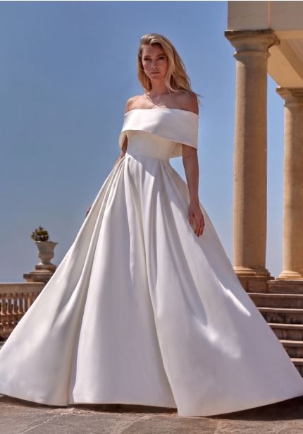 Long Sleeve Mikado Wedding Dress