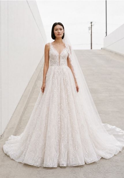 Embellished Floral Wedding Dress