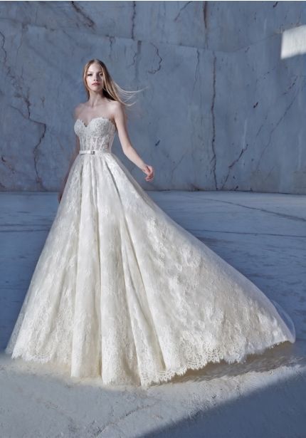 Embroidered Corset Wedding Dress