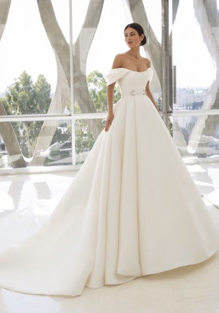 Off-Shoulder Mikado Wedding Dress