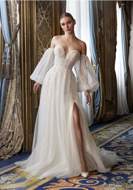 Embellished Tulle Wedding Dress