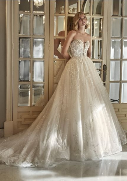 Embellished Floral Wedding Dress