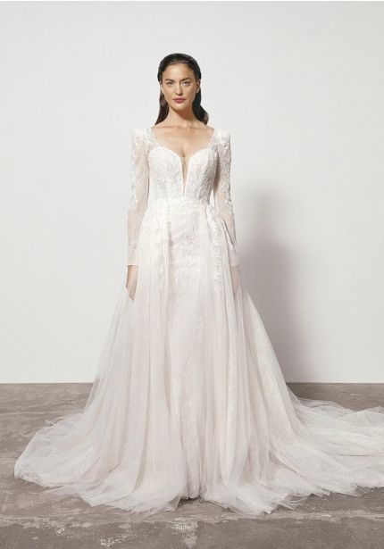 Embroidered 2 in 1 Wedding Dress