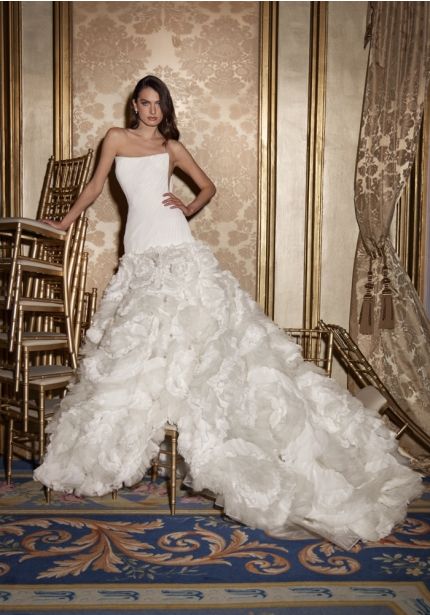 Draped Ruffle Wedding Dress