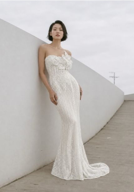 Heavily Beaded Wedding Dress