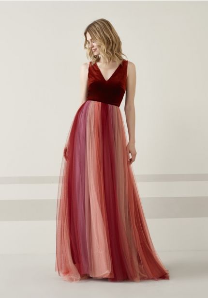 Velvet Tulle Gown