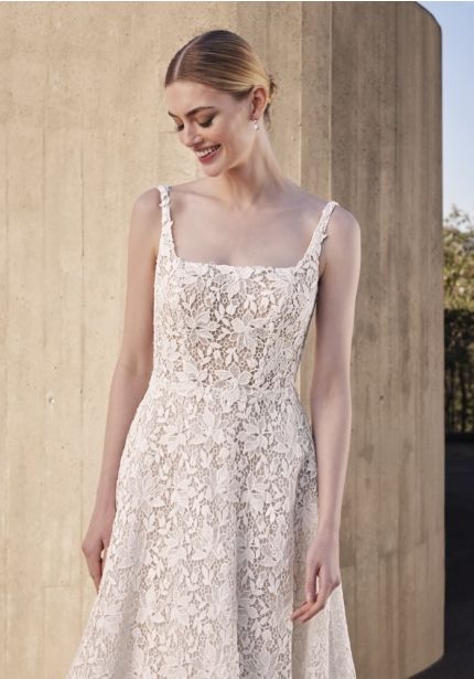 Embroidered Backless Wedding Dress