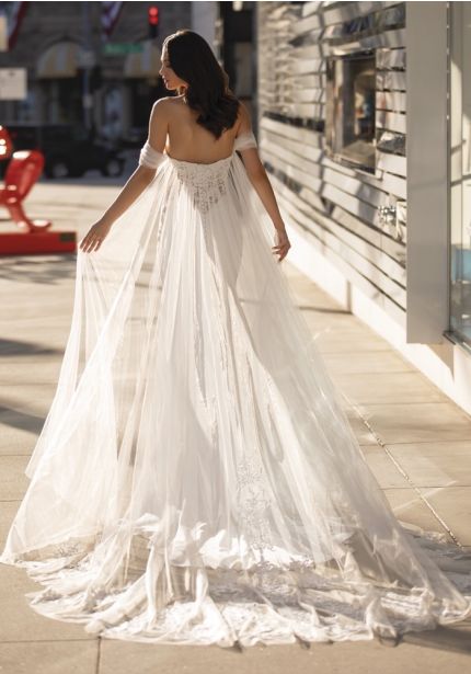 Embroidered Tulle Cape
