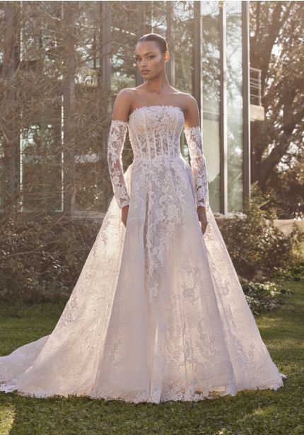 Embroidered Corset Wedding Dress
