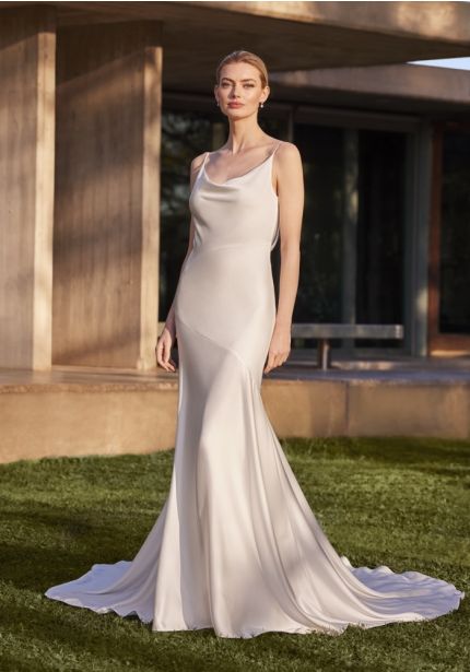 Backless Satin Wedding Dress