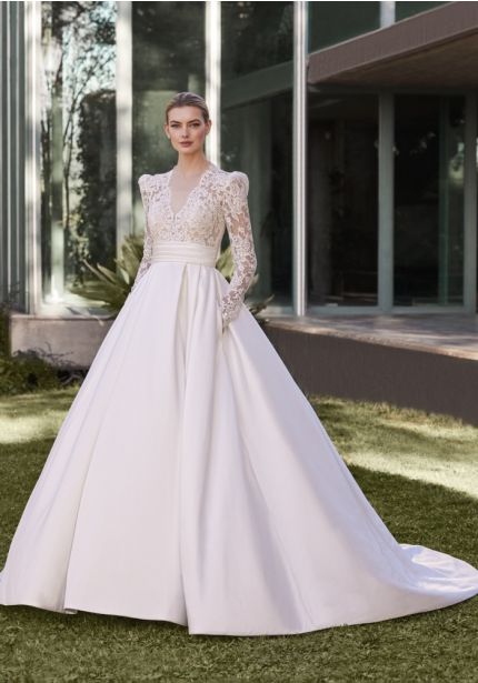 Embroidered Mikado Ball Gown