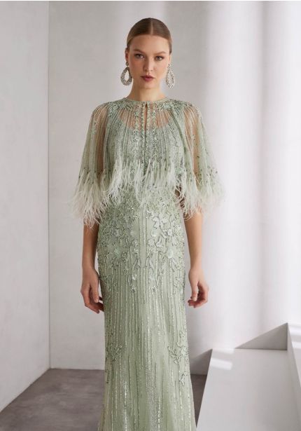 Embellished Tulle Gown