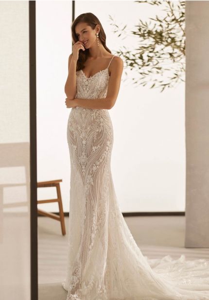 Embellished Strappy Wedding Dress