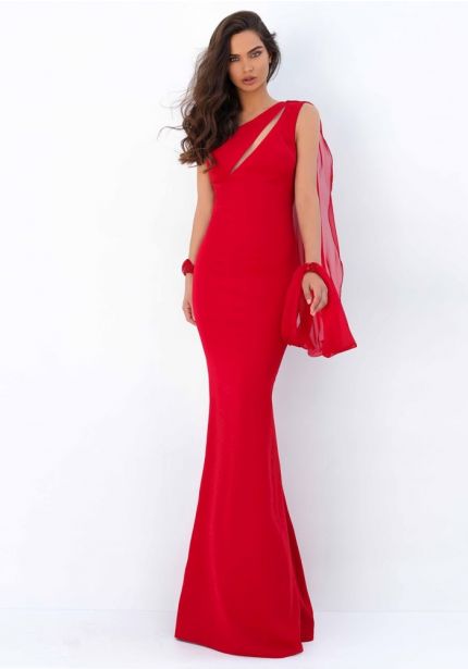 Beaded Illusion Back Gown