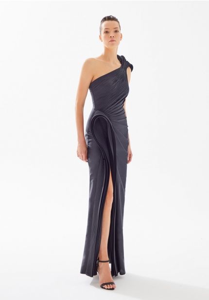 Draped One Shoulder Gown