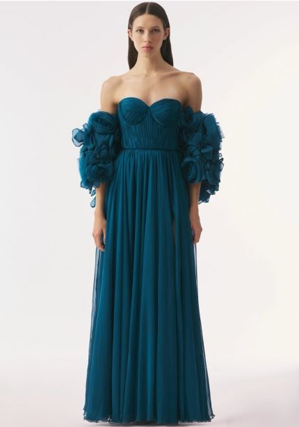 Draped Chiffon Dress