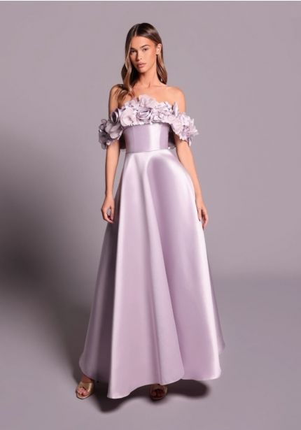 Floral Satin Gown