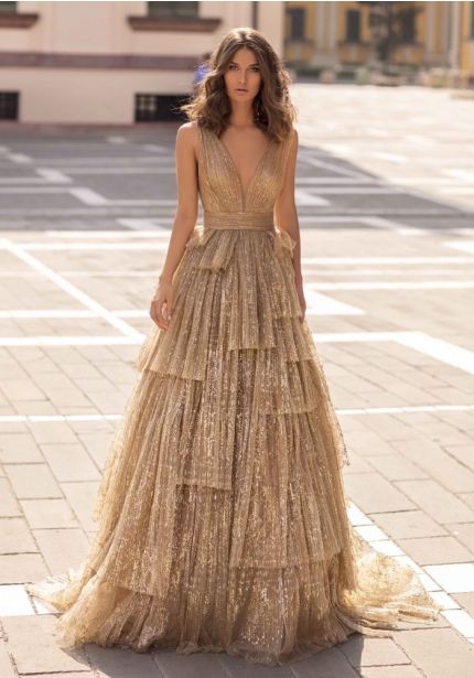 Glitter Gold Evening Gown