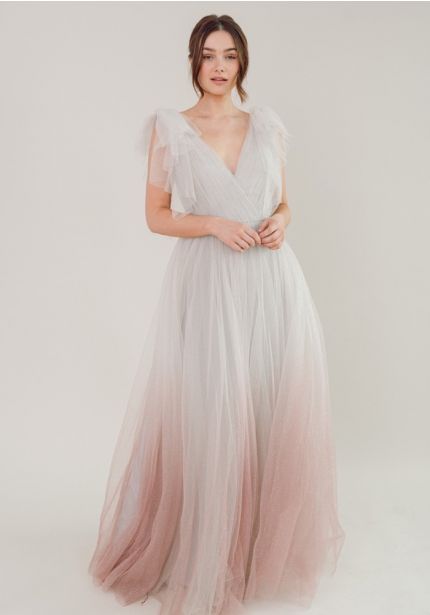 Glitter Tulle Ombre Bridesmaid Dress