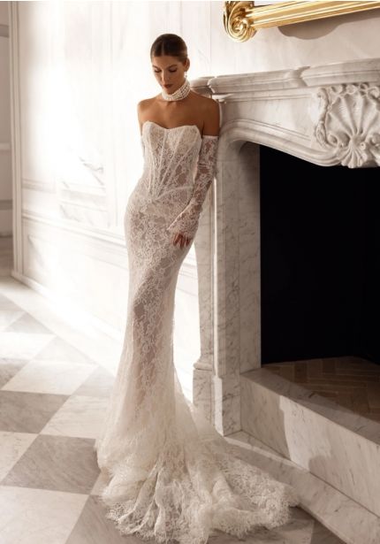 Embroidered Corset Wedding Dress