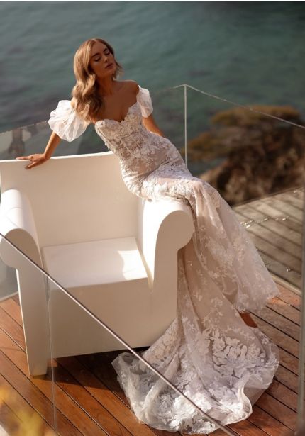 Embroidered Mermaid Wedding Dress