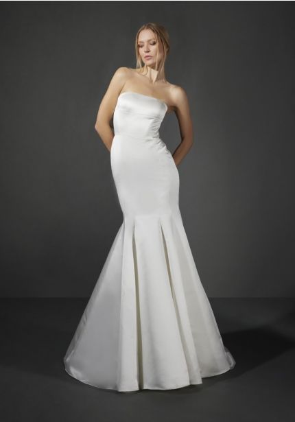 Keyhole Back Satin Wedding Dress