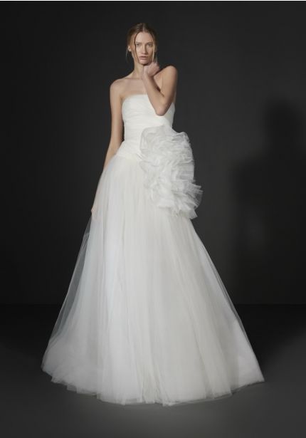 Draped Ruffle Wedding Dress