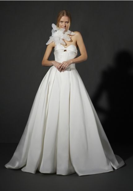 Basque Waist Mikado Wedding Dress