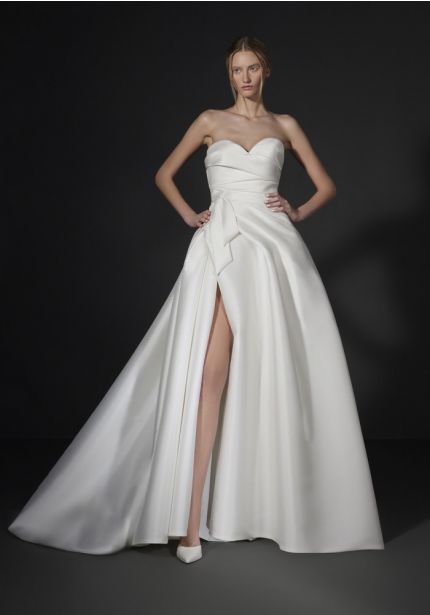 Pleated Mikado Wedding Dress