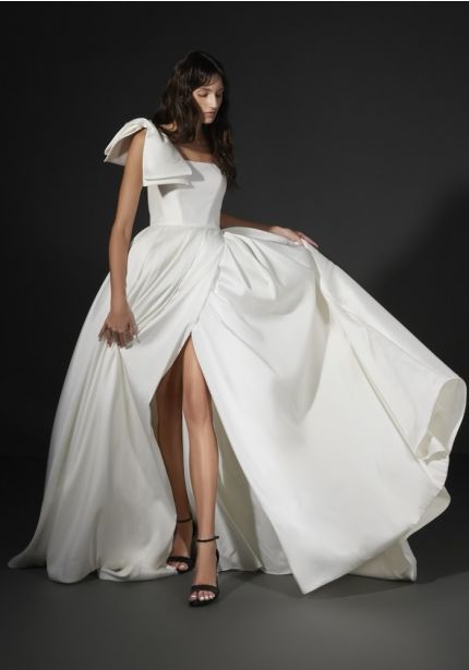 Bow-Detail Mikado Wedding Dress