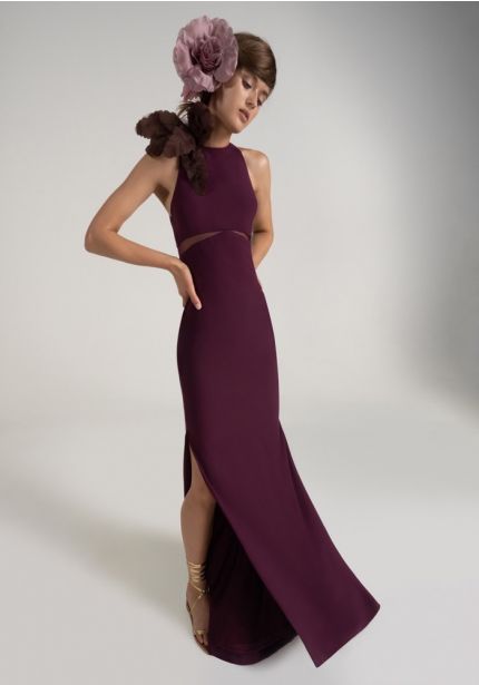 Crepe Evening Dress With Slits