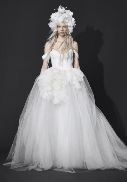 Draped Ruffle Princess Wedding Dress