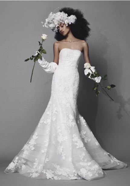 Vera Wang Ariza Sparkle Tulle Floral Wedding Dress HK