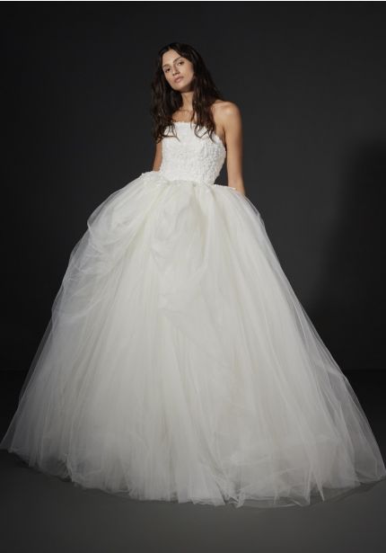 Embroidered Ruffle Wedding Dress