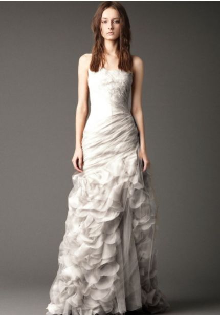 Draped Ruffle Wedding Dress