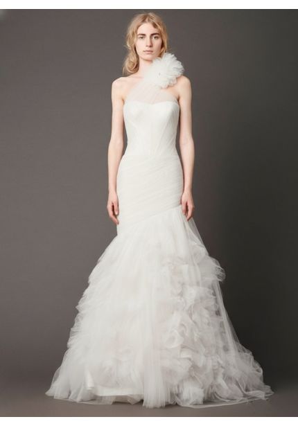 Draped Ruffle Wedding Dress