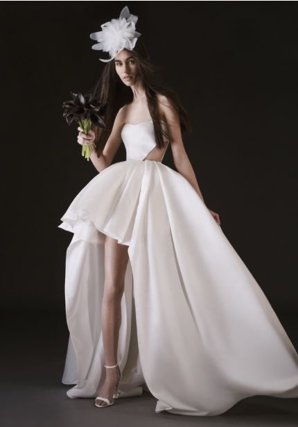 High-Low Satin Wedding Dress