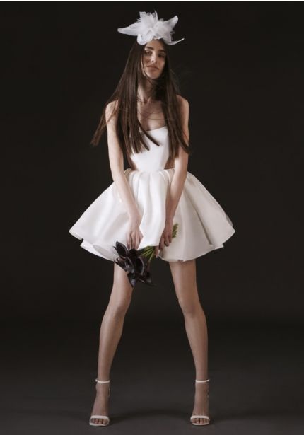 Short Satin Bridal Dress