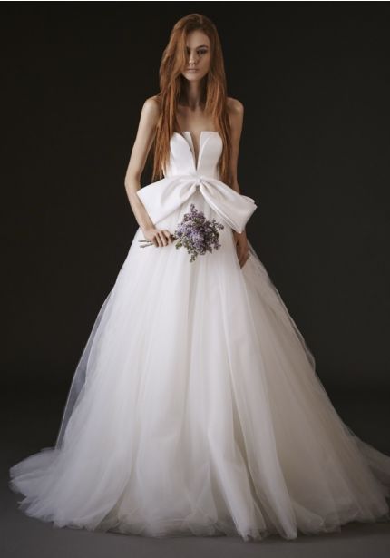 Bow-Detail Strapless Ball Gown