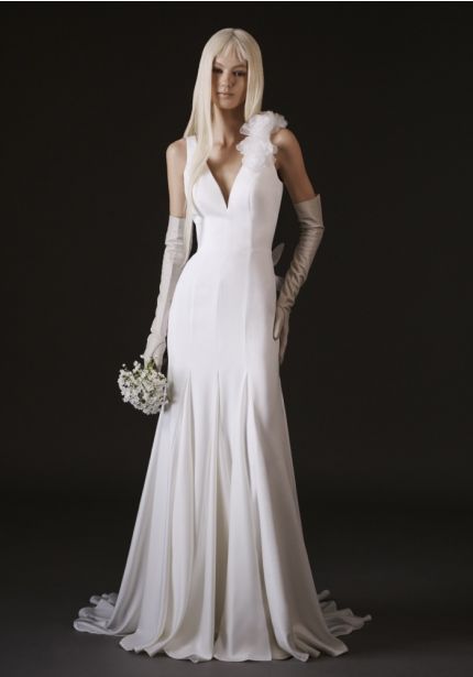 Backless Satin Wedding Dress