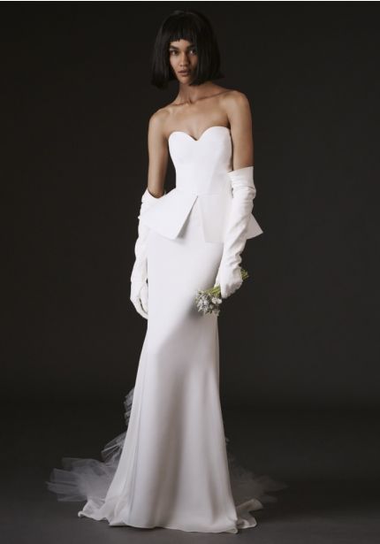 Strapless Peplum Wedding Dress