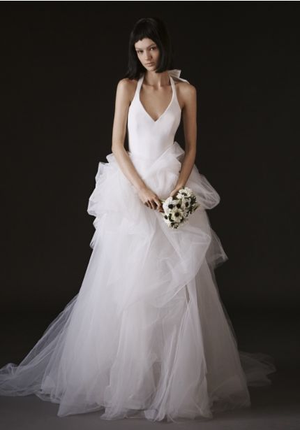 Bow-Detail Crepe Wedding Dress 