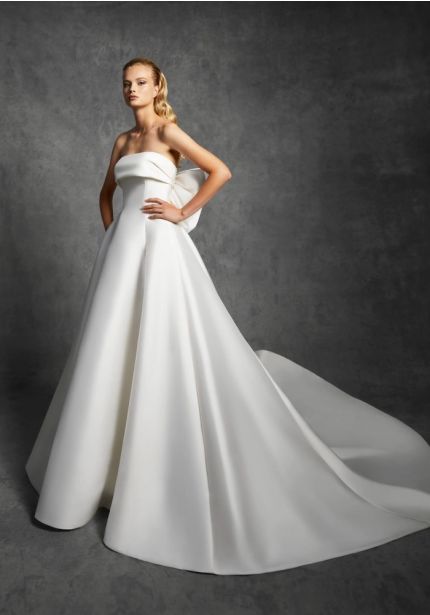 Bow-Detail Mikado Wedding Dress