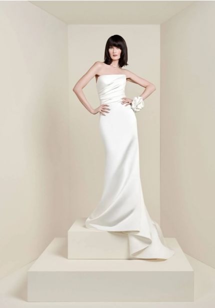 Draped Satin Wedding Dress